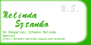 melinda sztanko business card